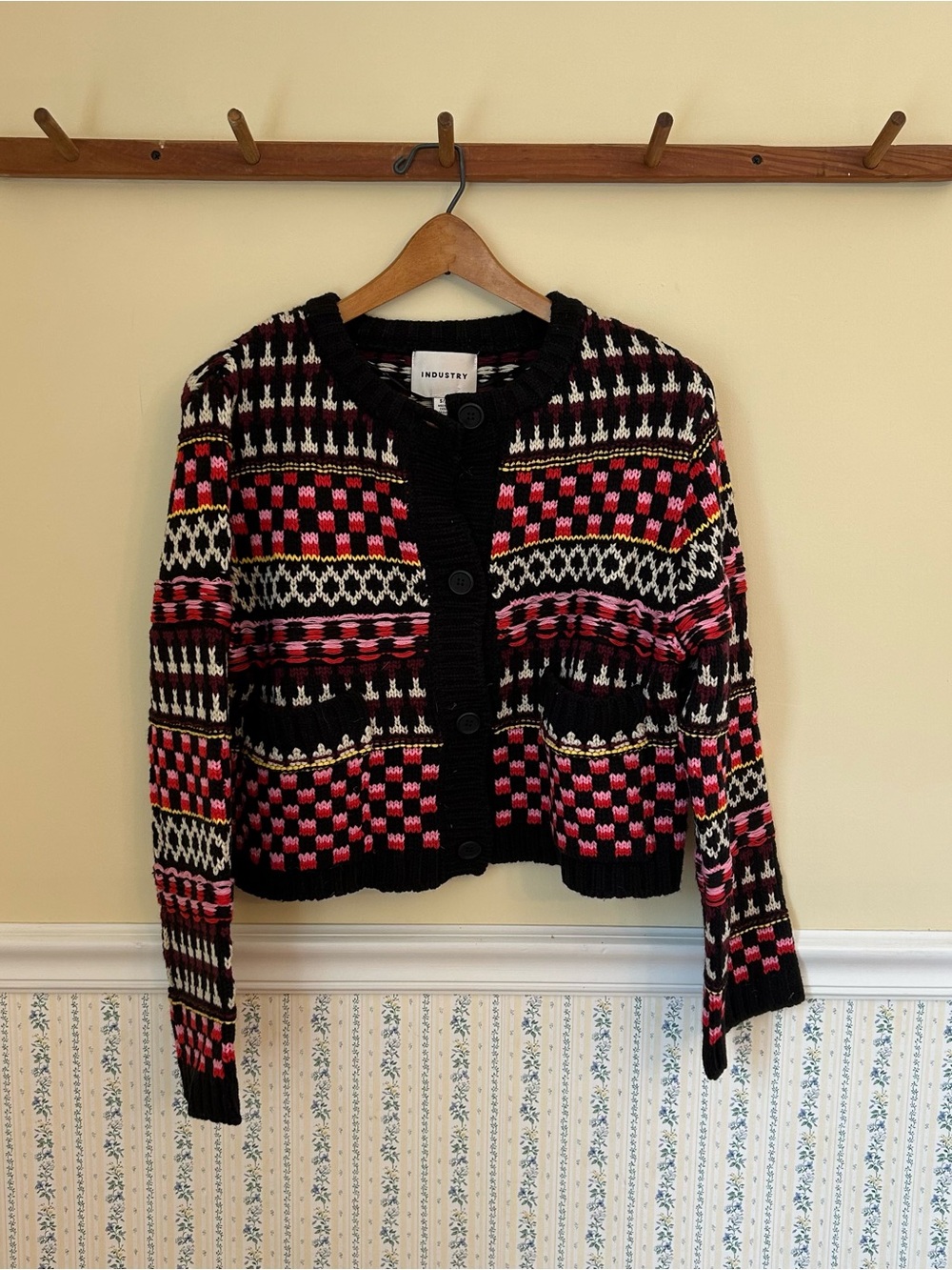 BRAND NEW WOT Industry Geometric Cardigan Sweater